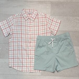 Janie and Jack Plaid Shirt and Shorts Set